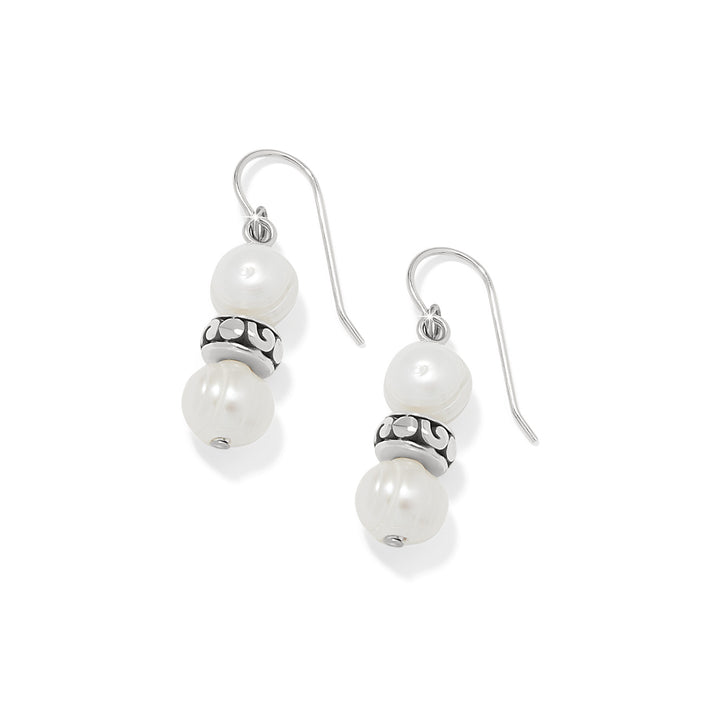 CONTEMPO HEART PEARL FRENCH WIRE EARRINGS - SILVER-PEARL