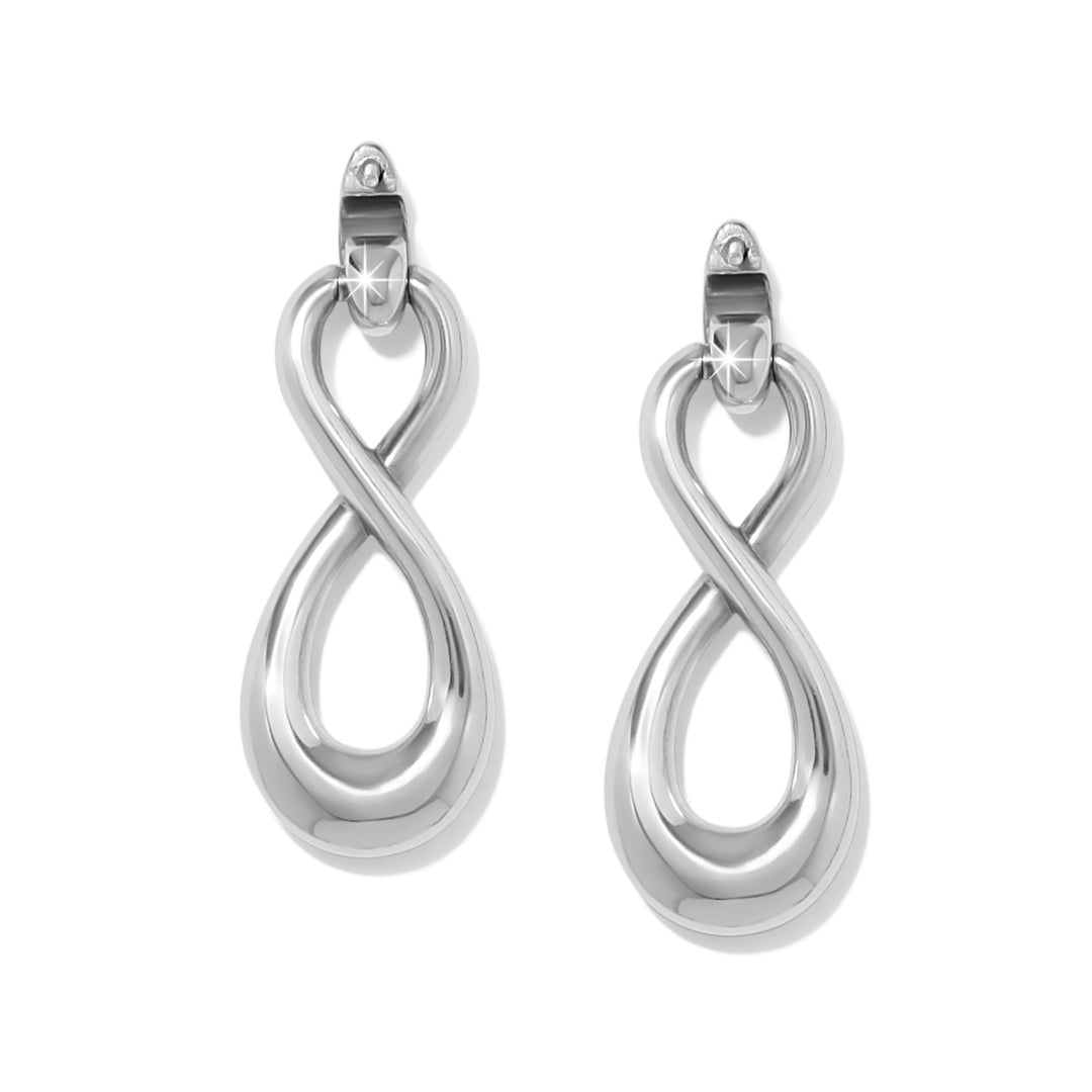 Interlok Luxe Post Drop Earrings - Silver