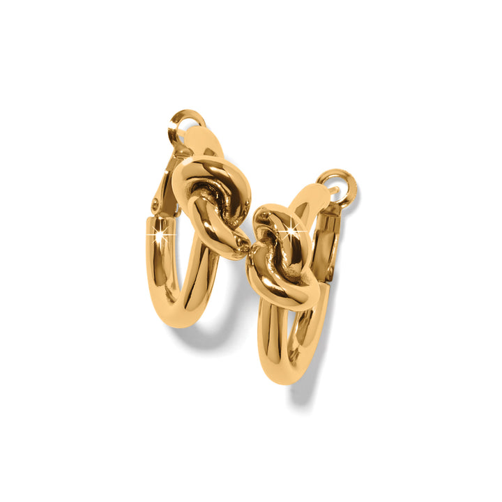 Interlok Single Knot Hoop Earrings - Gold