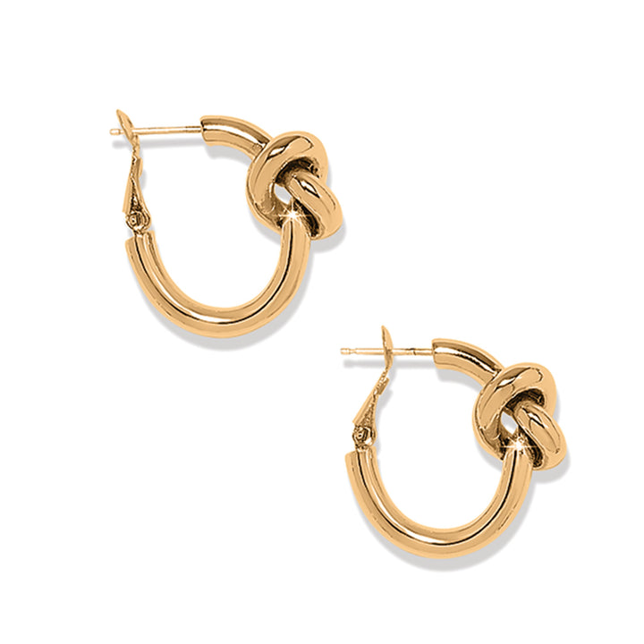 Interlok Single Knot Hoop Earrings - Gold