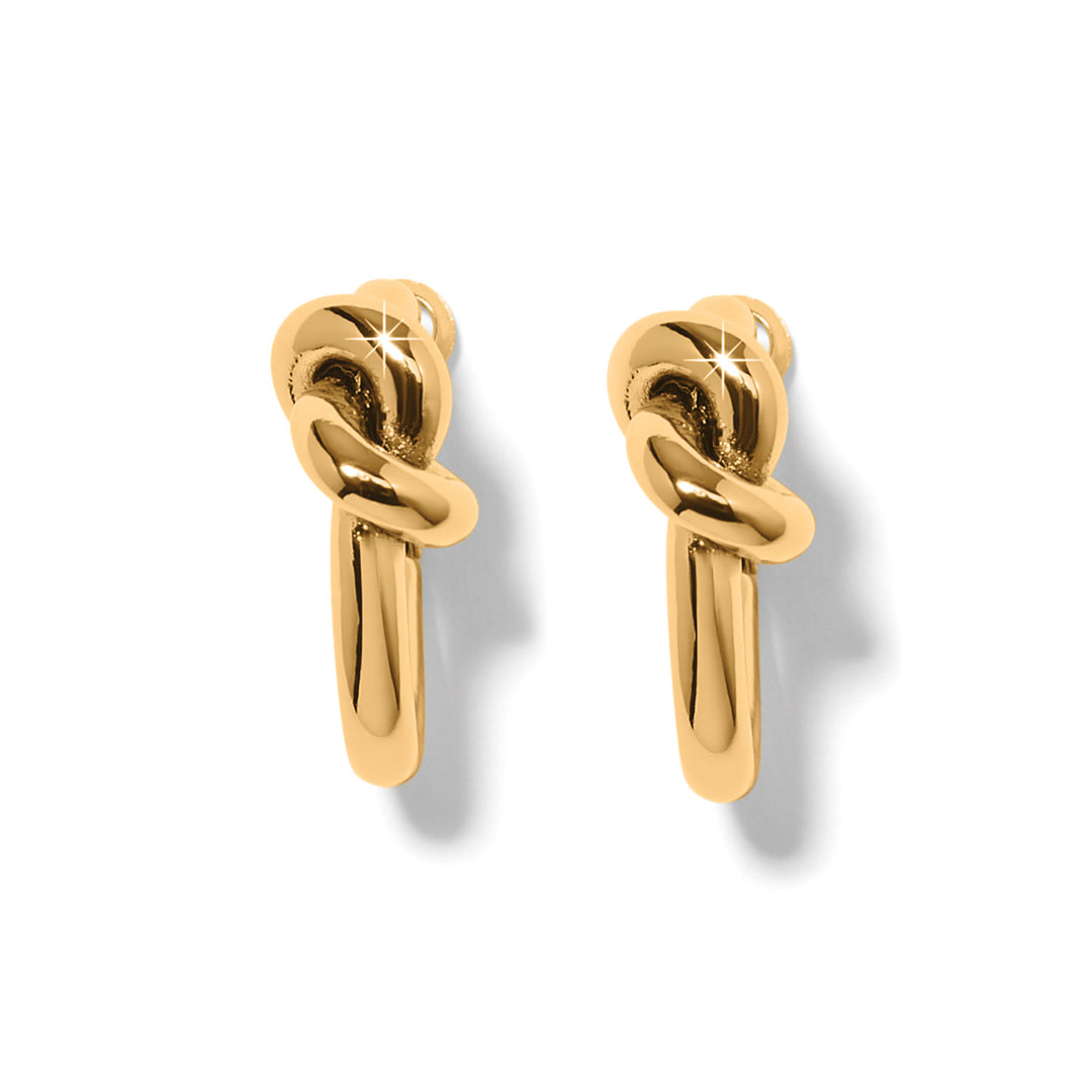 Interlok Single Knot Hoop Earrings - Gold