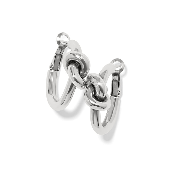 Interlok Single Knot Hoop Earrings - Silver