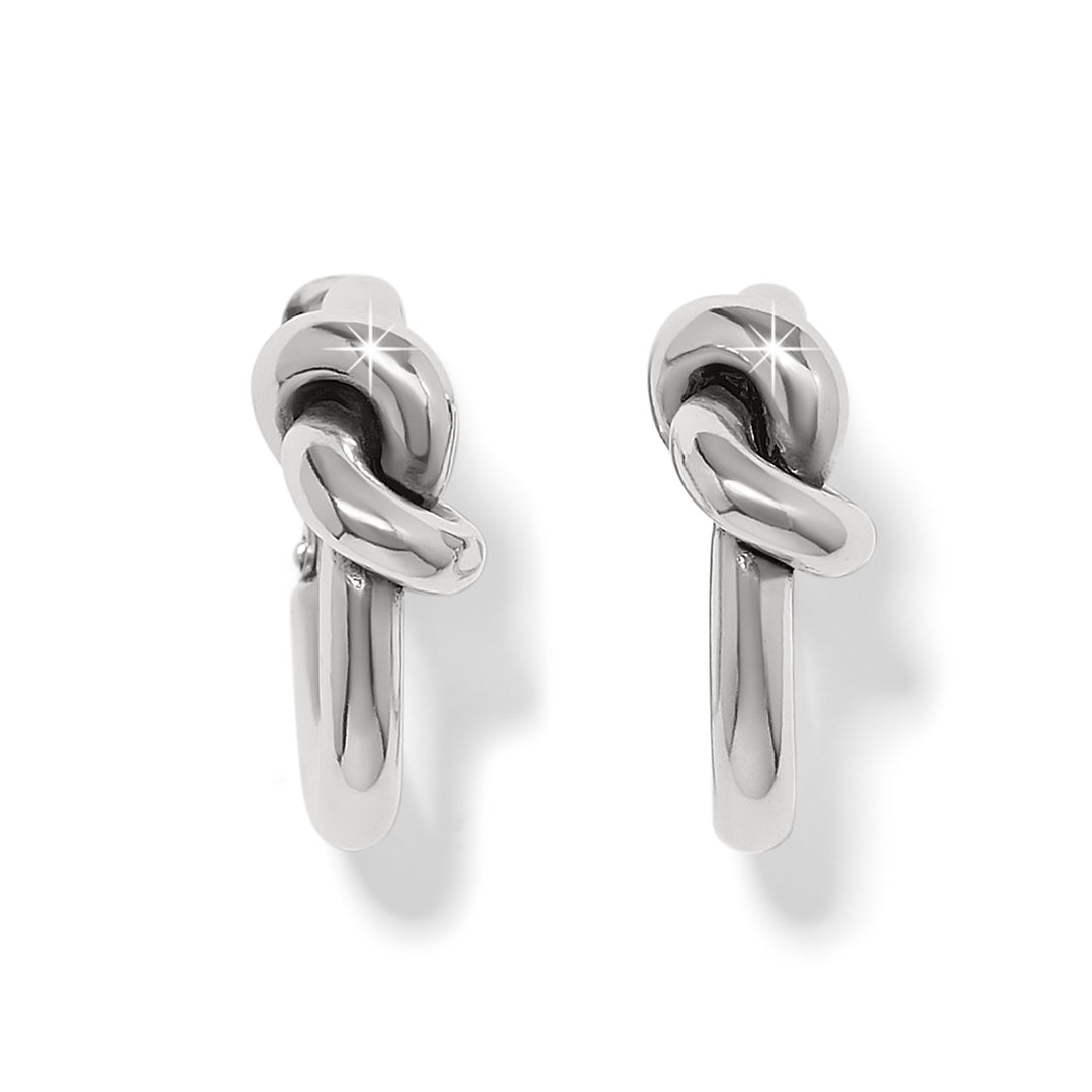 Interlok Single Knot Hoop Earrings - Silver