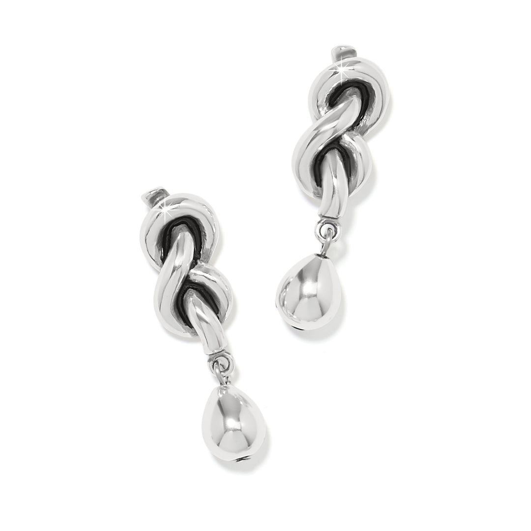 Interlok Single Knot Drop Earrings - Silver