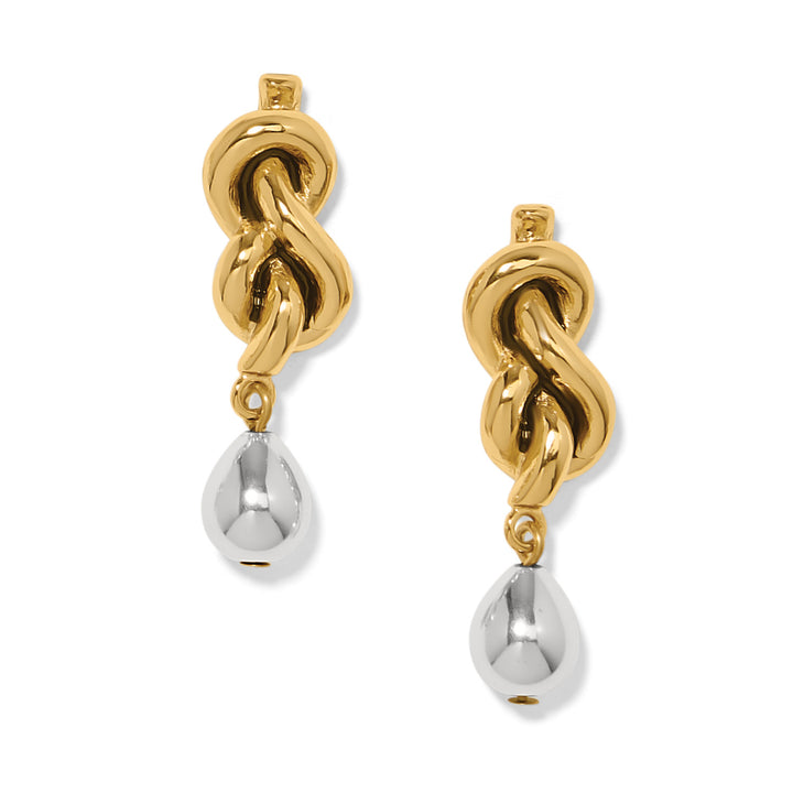 Interlok Single Knot Drop Earrings - Silver-Gold