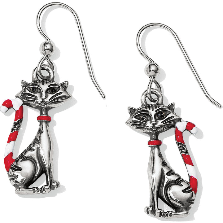 CANDY CANE CAT EARRINGS