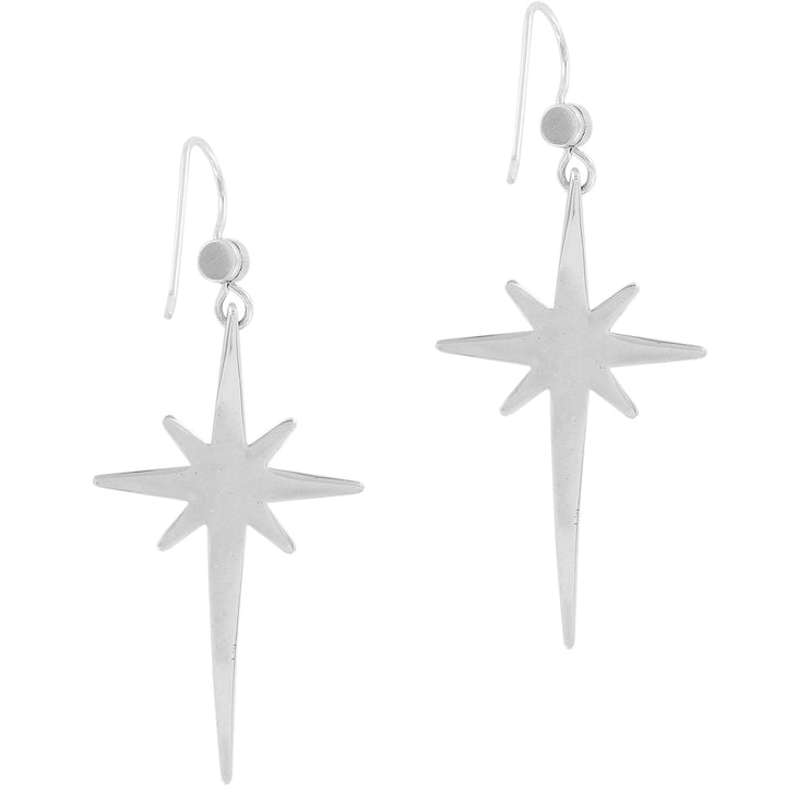 Stella French Wire Drop Earrings - Silver