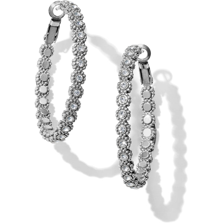 TWINKLE SPLENDOR MEDIUM HOOP EARRINGS - SILVER