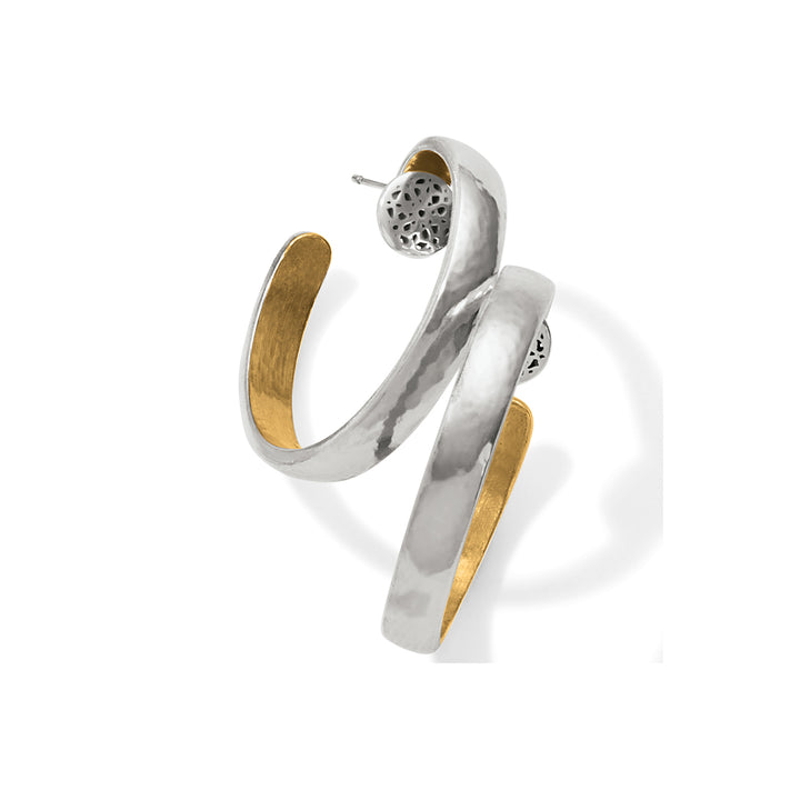 FERRARA ENTRATA SMALL HOOP EARRINGS - SILVER-GOLD