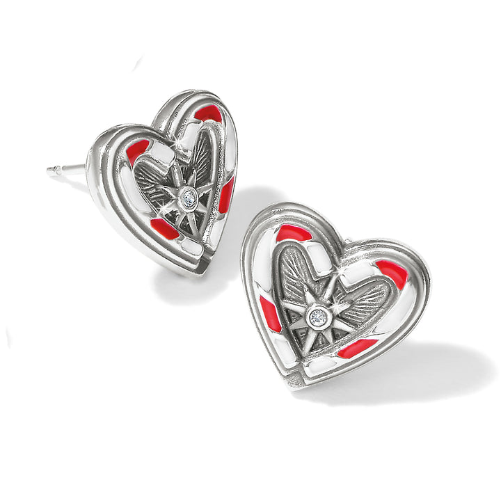 CANDYCANE SWEETHEART POST EARRINGS - SILVER-MULTI