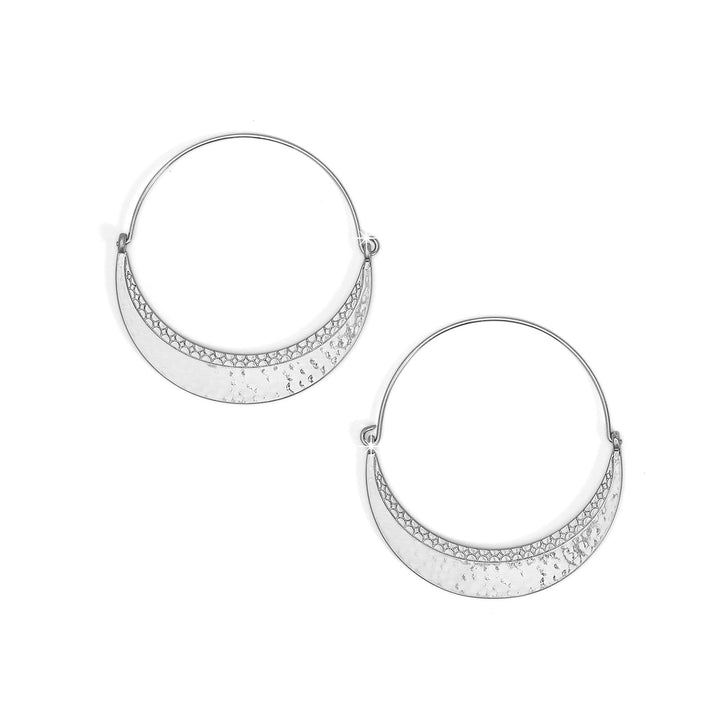 PALM CANYON LARGE HOOP EARRINGS - SILVER
