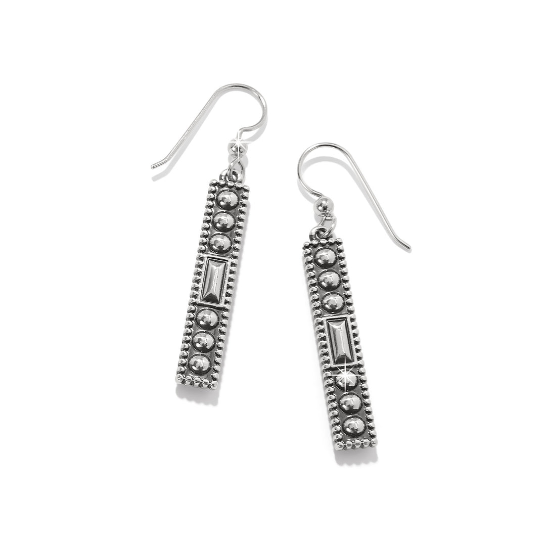 Pretty Tough Gem French Wire Earrings - Silver-Black