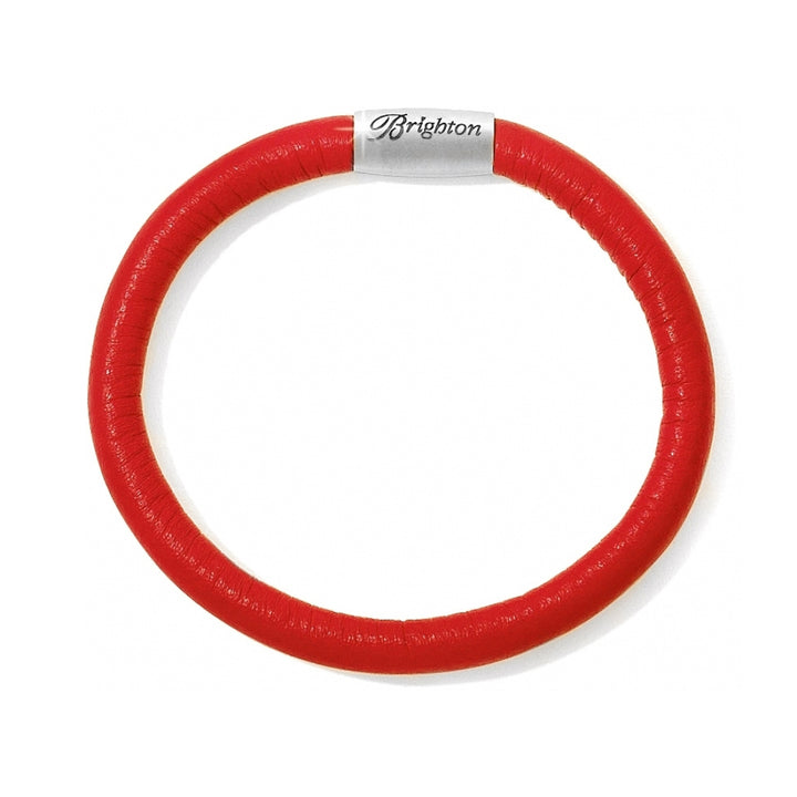 Woodstock Single Leather Bracelet- CANDY APPLE RED - SM/MED