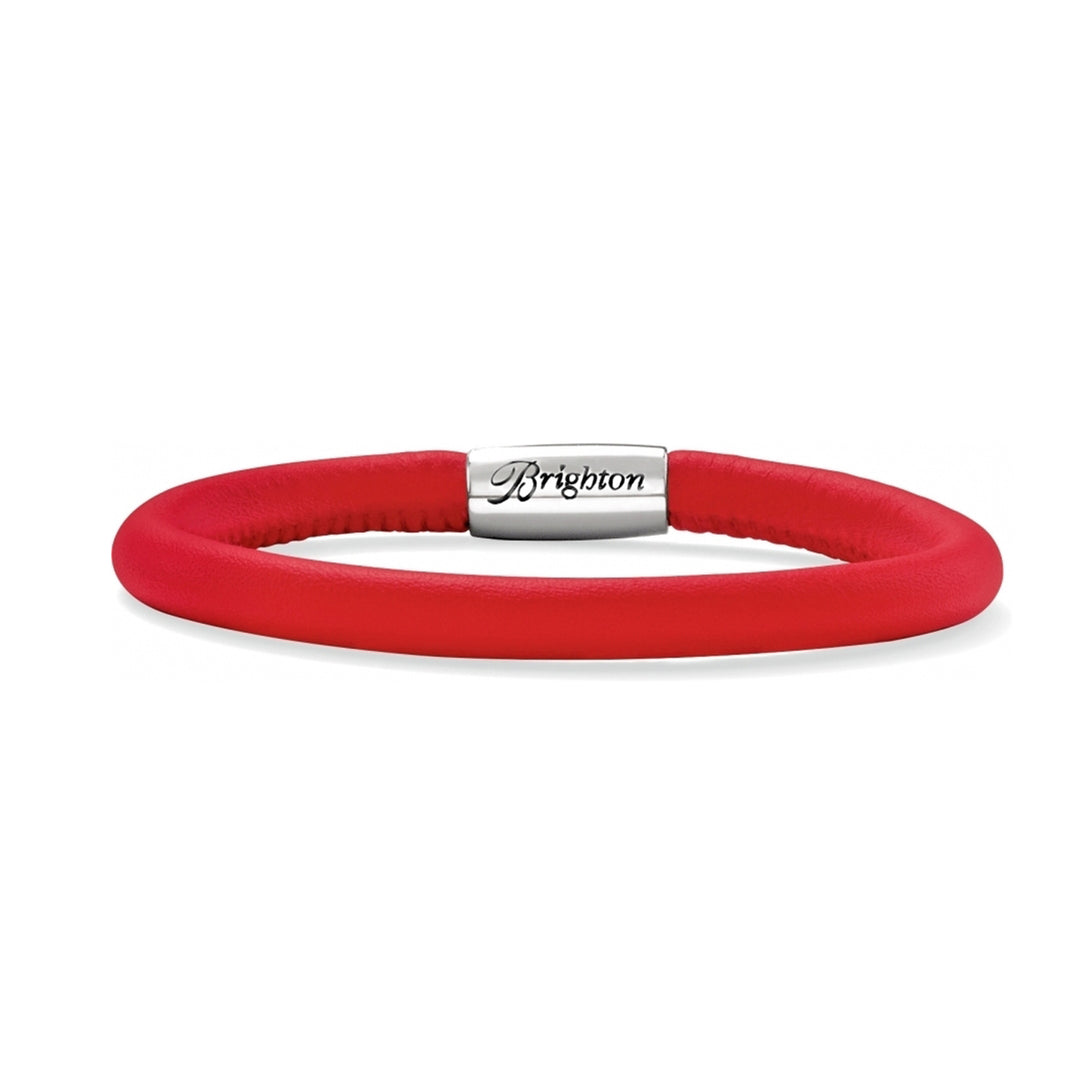 Woodstock Single Leather Bracelet- CANDY APPLE RED - SM/MED