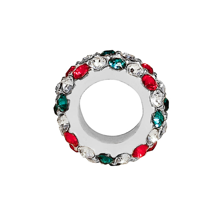 GLITTER SPACER - SILVER - RED/GREEN/CLEAR