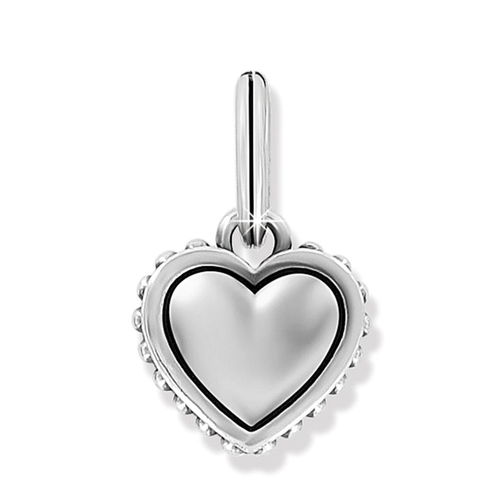 PRETTY TOUGH BOLD HEART CHARM - SILVER