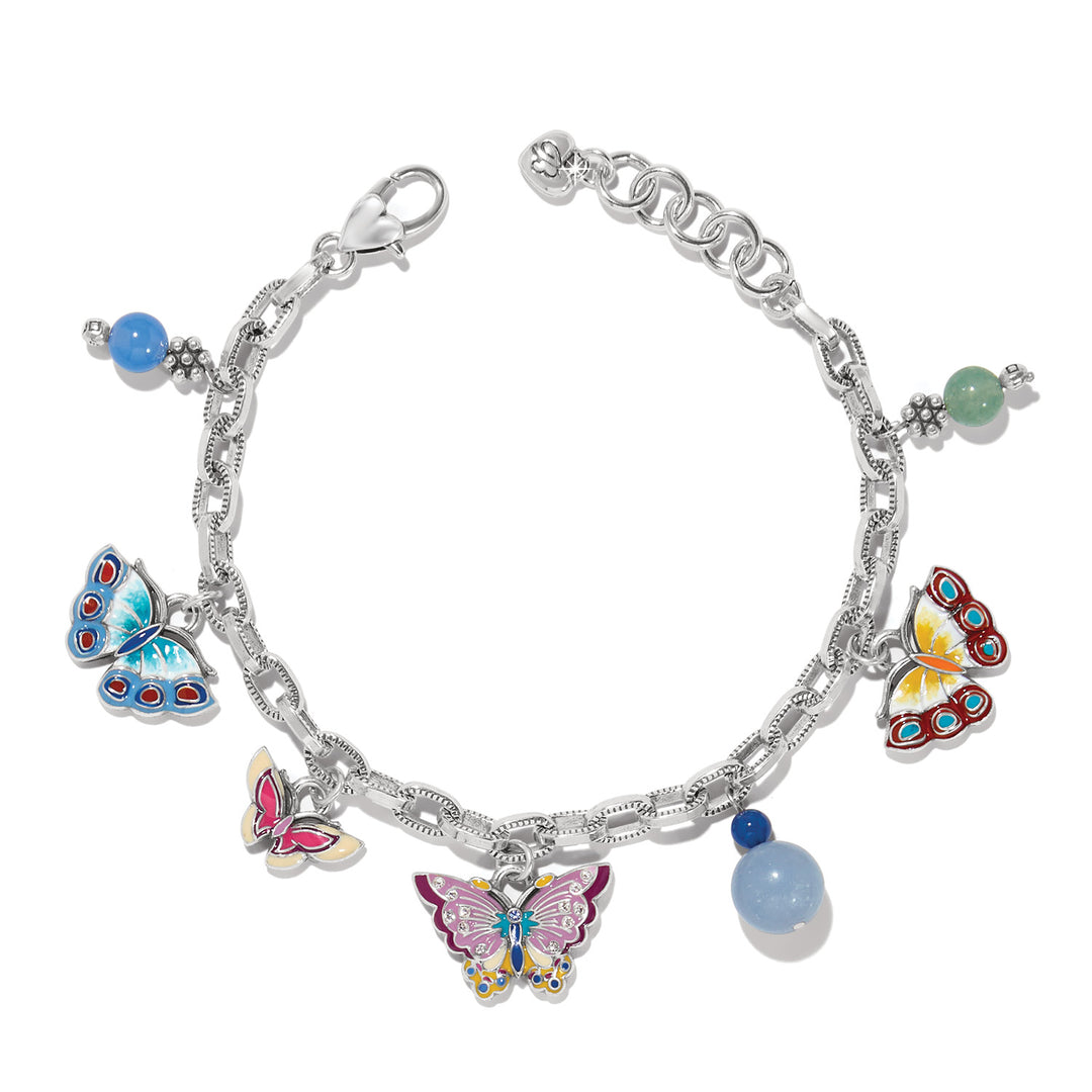 KYOTO IN BLOOM BUTTERFLY CHARM BRACELET - SILVER-MULTI