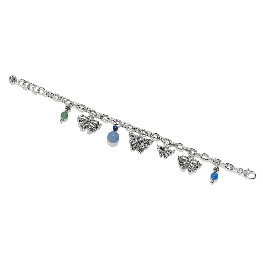 KYOTO IN BLOOM BUTTERFLY CHARM BRACELET - SILVER-MULTI