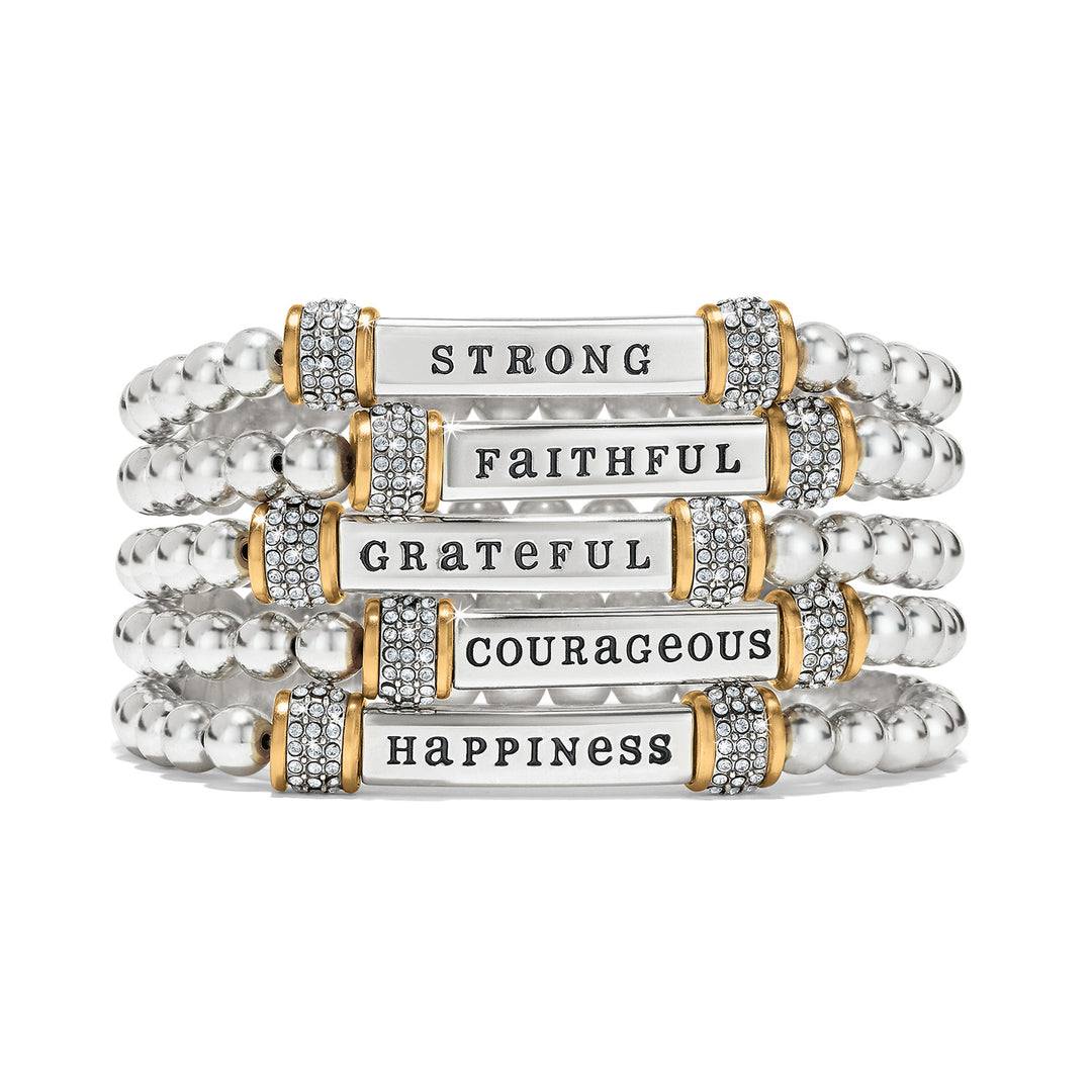 MERIDIAN STRONG TWO TONE STRETCH BRACELET - SILVER-GOLD