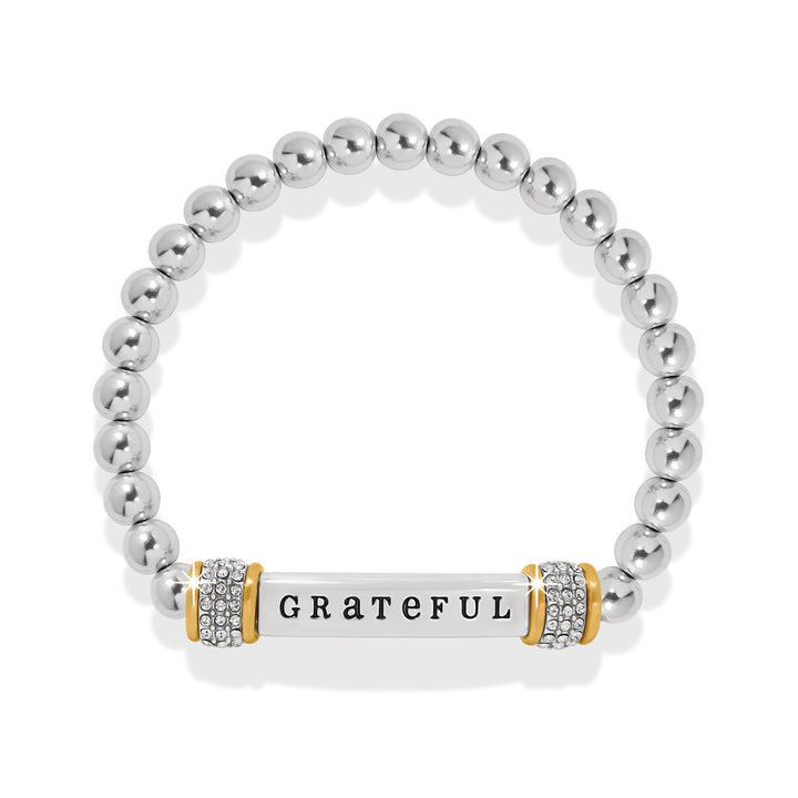 MERIDIAN GRATEFUL TWO TONE STRETCH BRACELET - SILVER-GOLD