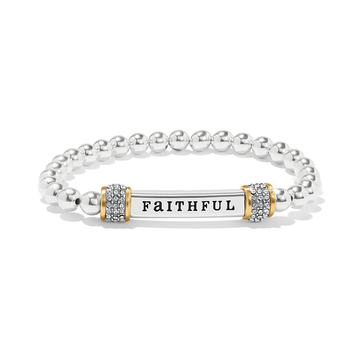 MERIDIAN FAITHFUL TWO TONE STRETCH BRACELET - SILVER-GOLD