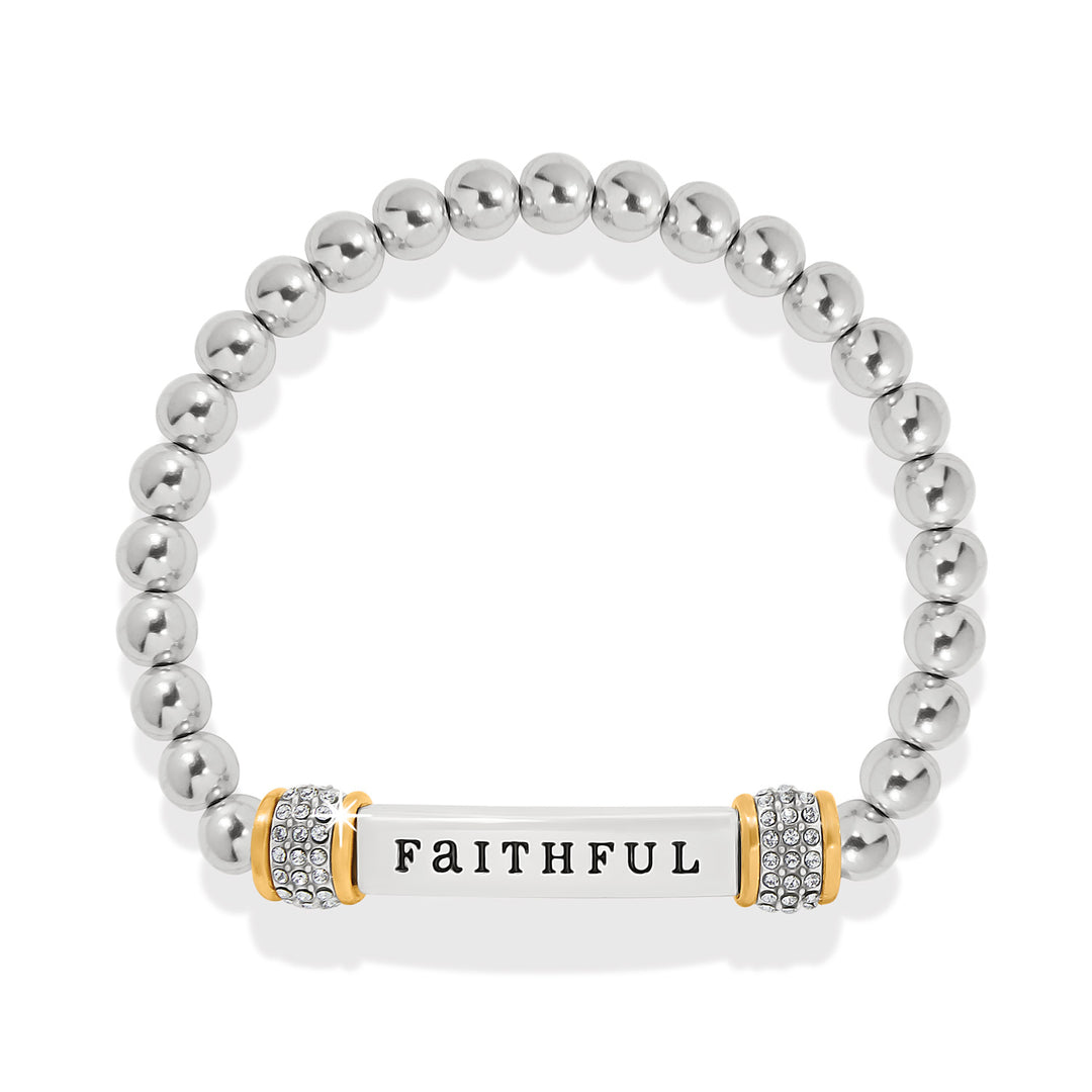 MERIDIAN FAITHFUL TWO TONE STRETCH BRACELET - SILVER-GOLD