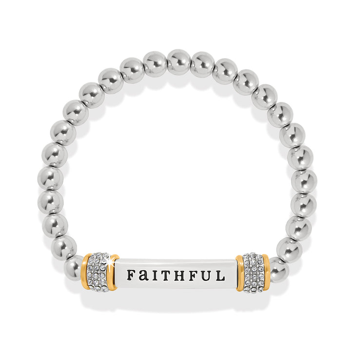 MERIDIAN FAITHFUL TWO TONE STRETCH BRACELET - SILVER-GOLD