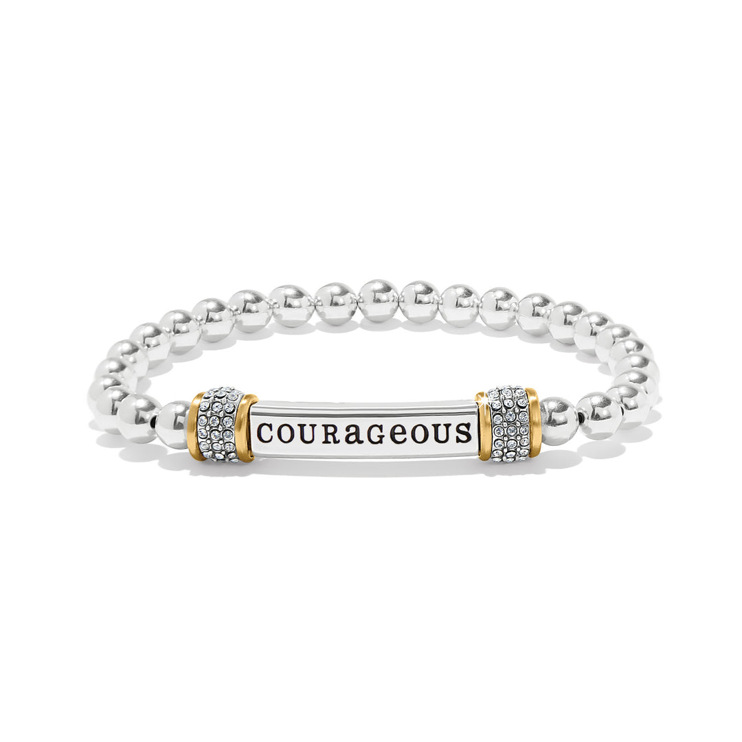 MERIDIAN COURAGEOUS TWO TONE STRETCH BRACELET - SILVER-GOLD