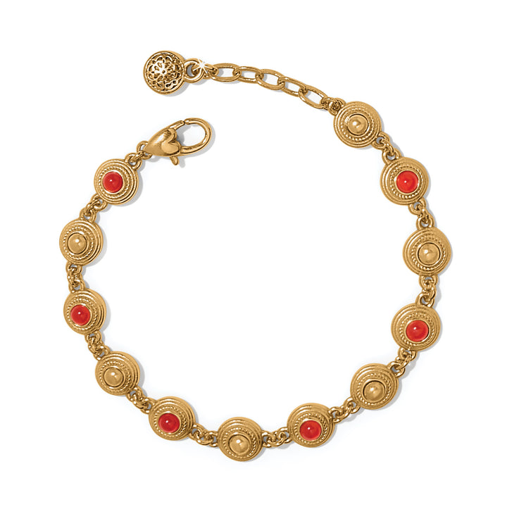 VENETIAN GEMS LINK BRACELET - GOLD-RED