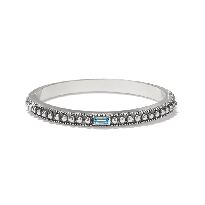 PRETTY TOUGH GEM HINGED BANGLE - SILVER-AQUA