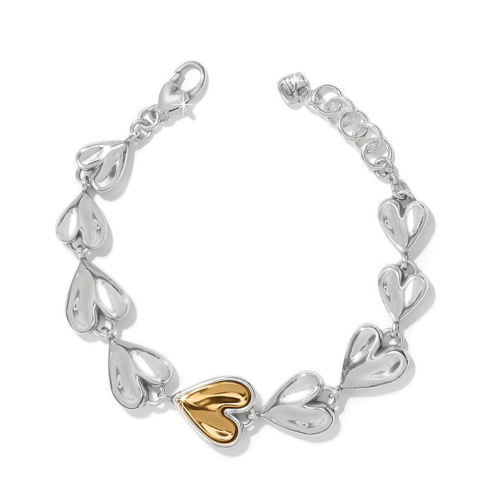 CASCADE HEART BRACELET - SILVER-GOLD