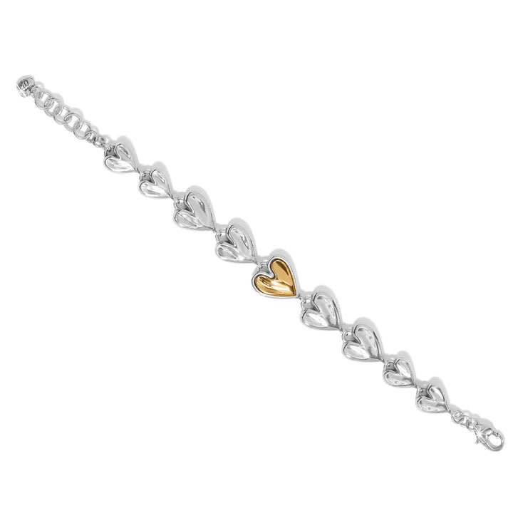 CASCADE HEART BRACELET - SILVER-GOLD