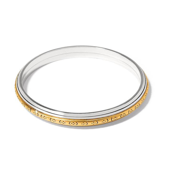 MOSAIC TWO TONE BANGLE - SILVER-GOLD