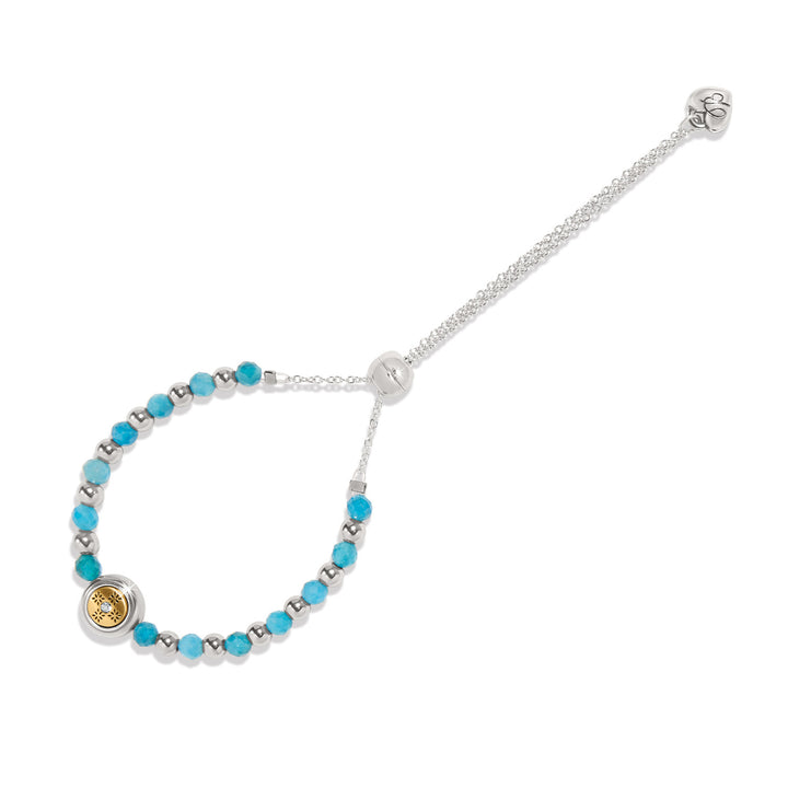 MOSAIC TWO TONE BEADED BRACELET - SILVER-BLUE