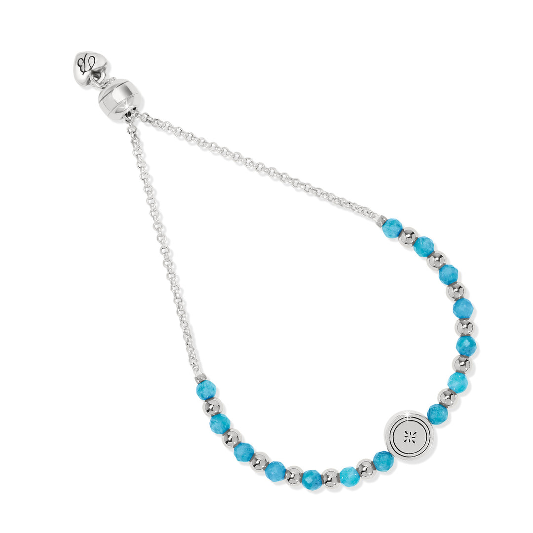 MOSAIC TWO TONE BEADED BRACELET - SILVER-BLUE