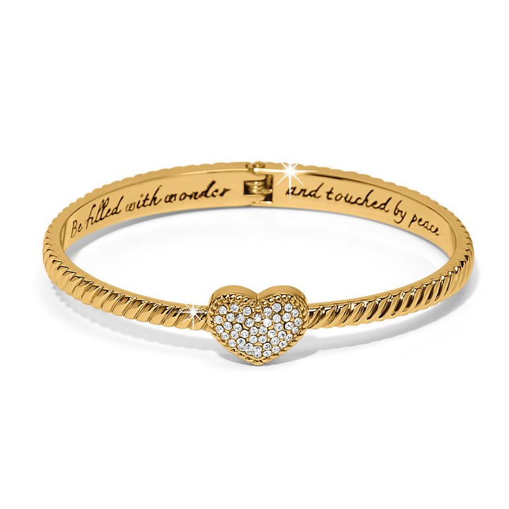 Celestia Heart Hinged Bangle - Gold