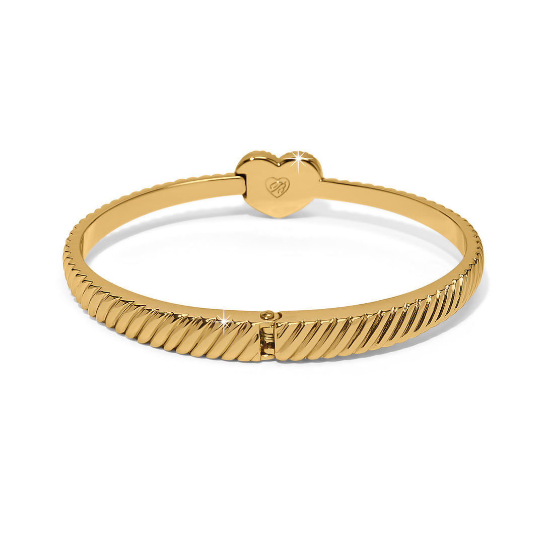 Celestia Heart Hinged Bangle - Gold