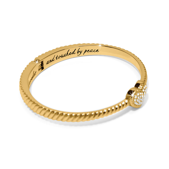 Celestia Heart Hinged Bangle - Gold