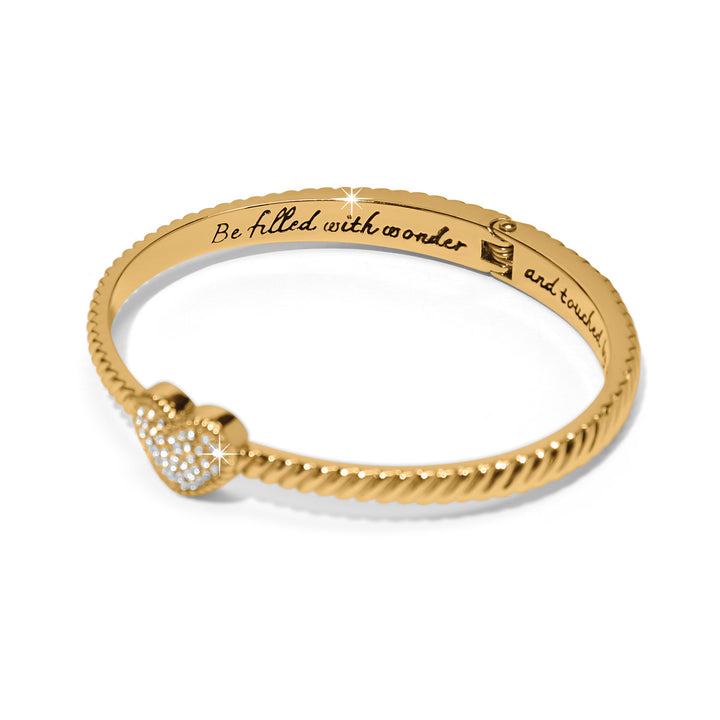 Celestia Heart Hinged Bangle - Gold