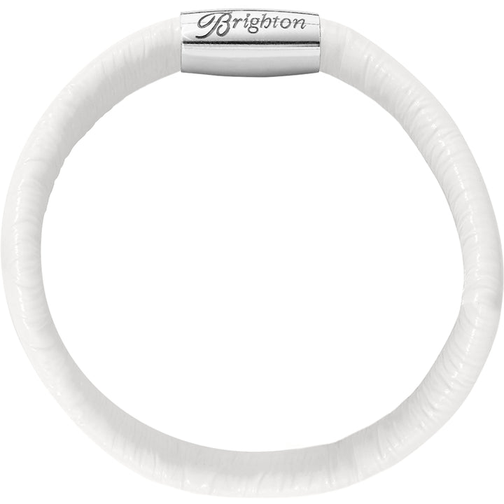 WOODSTOCK SINGLE LEATHER BRACELET - WHITE - MD/LG