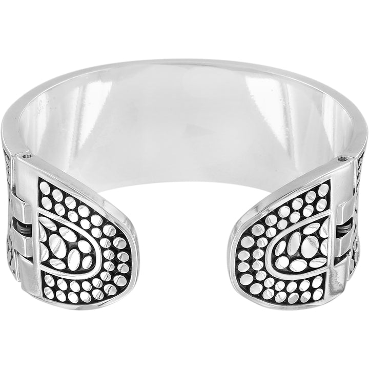 PEBBLE DOUBLE HINGED BANGLE - SILVER