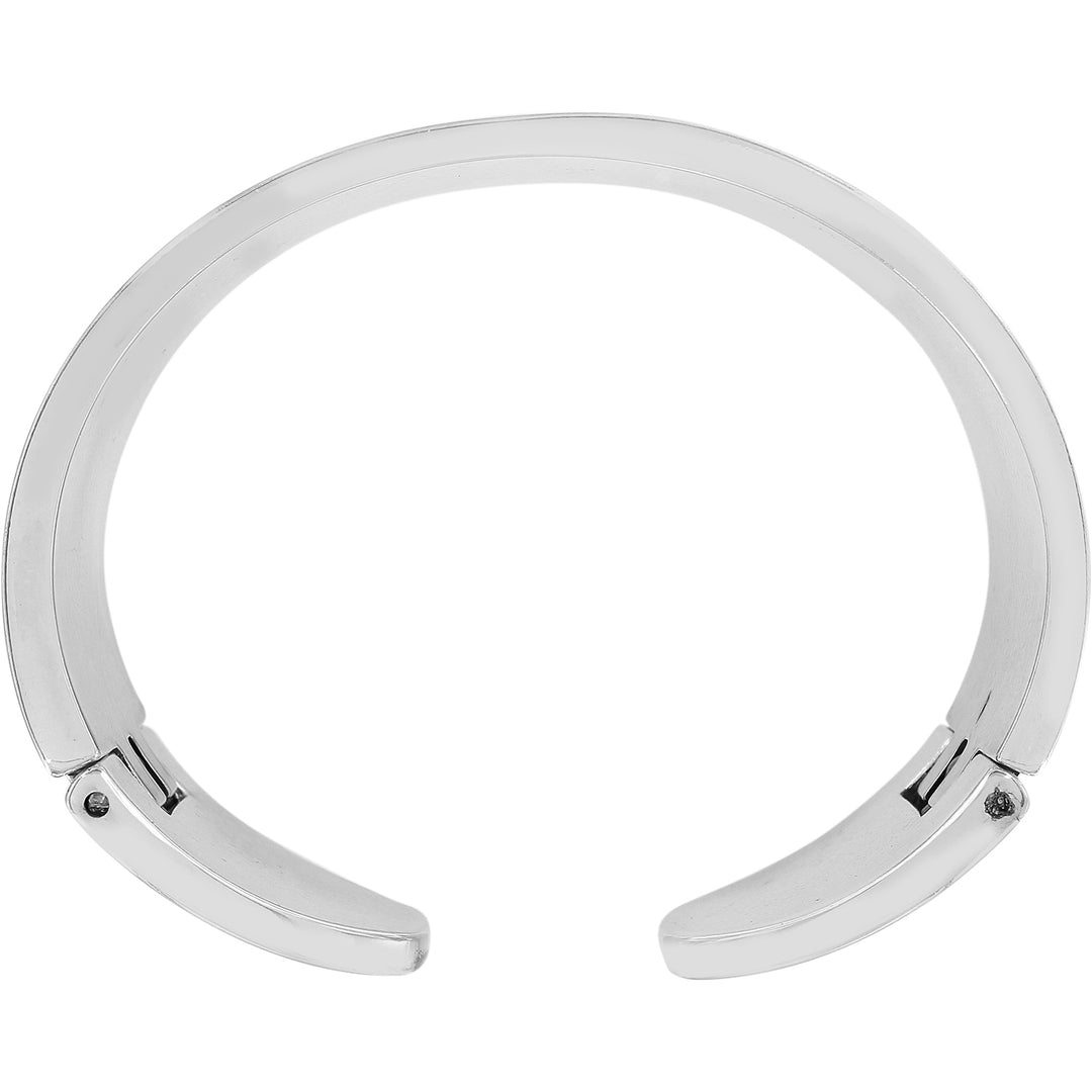 PEBBLE DOUBLE HINGED BANGLE - SILVER