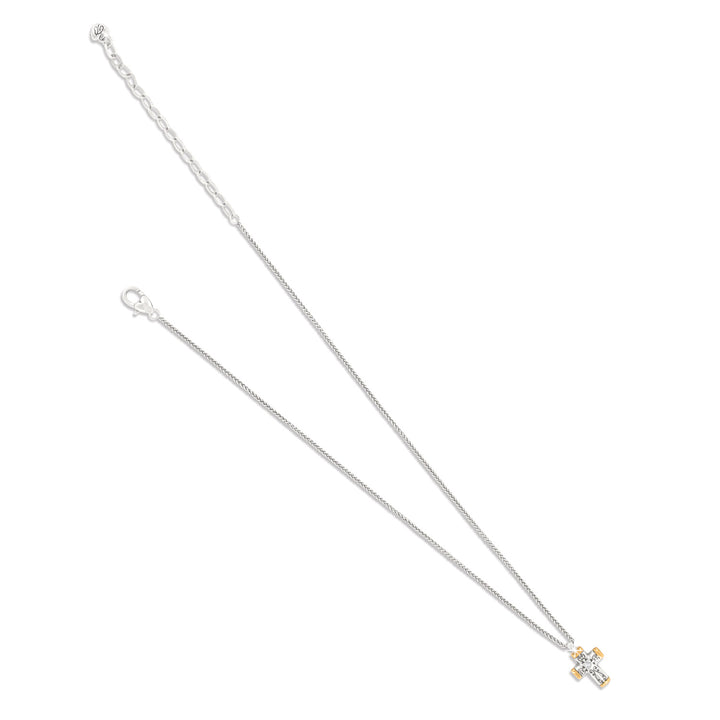 VENEZIA PETITE CROSS NECKLACE - SILVER-GOLD