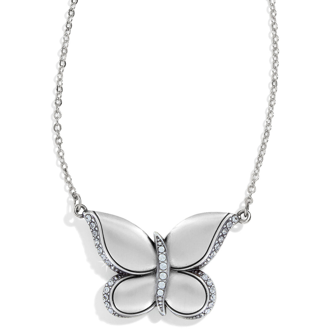TRUST YOUR JOURNEY REVERSIBLE BUTTERFLY NECKLACE - SILVER-PASTEL MULTI