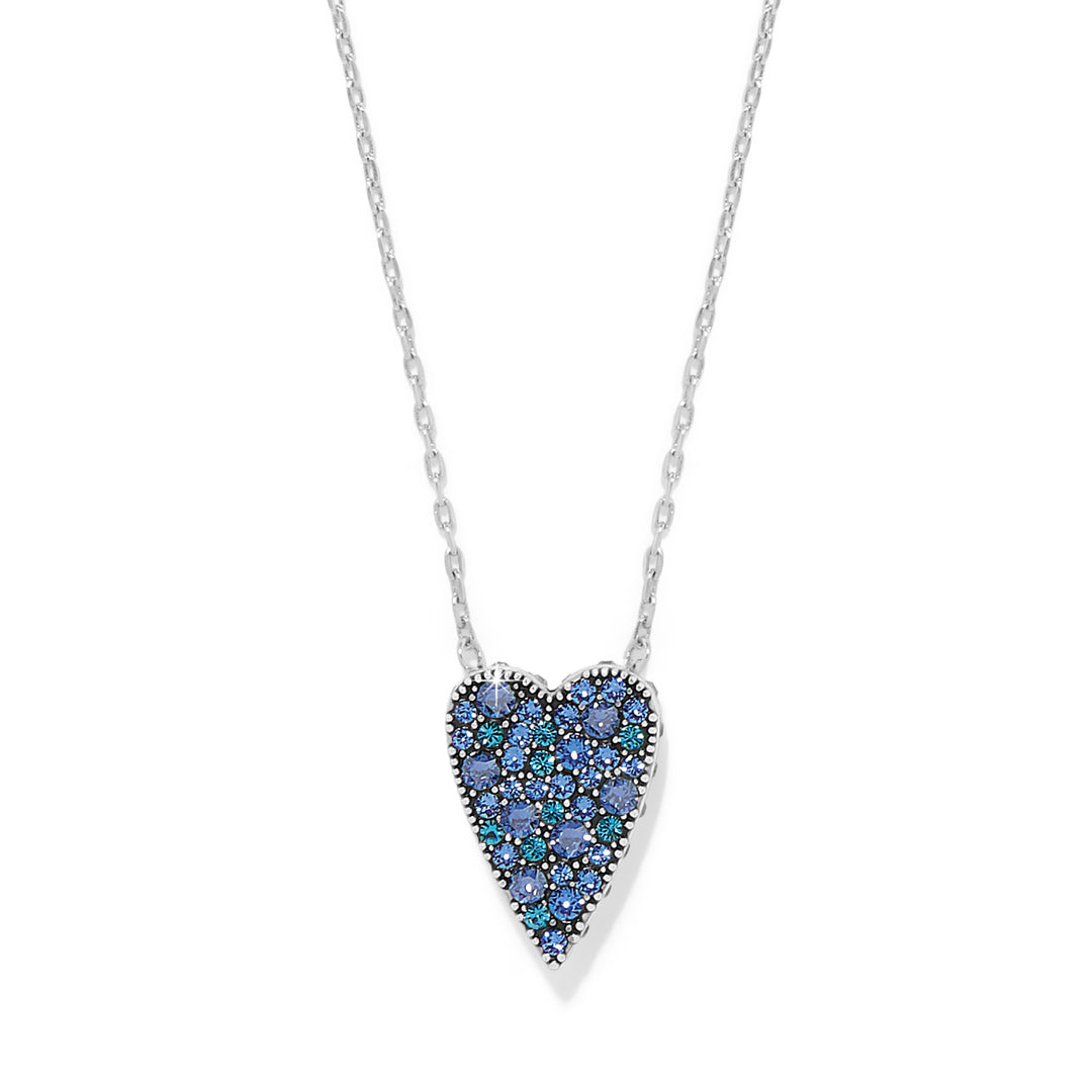 Love Messages Love Knows Necklace - Silver-Blue