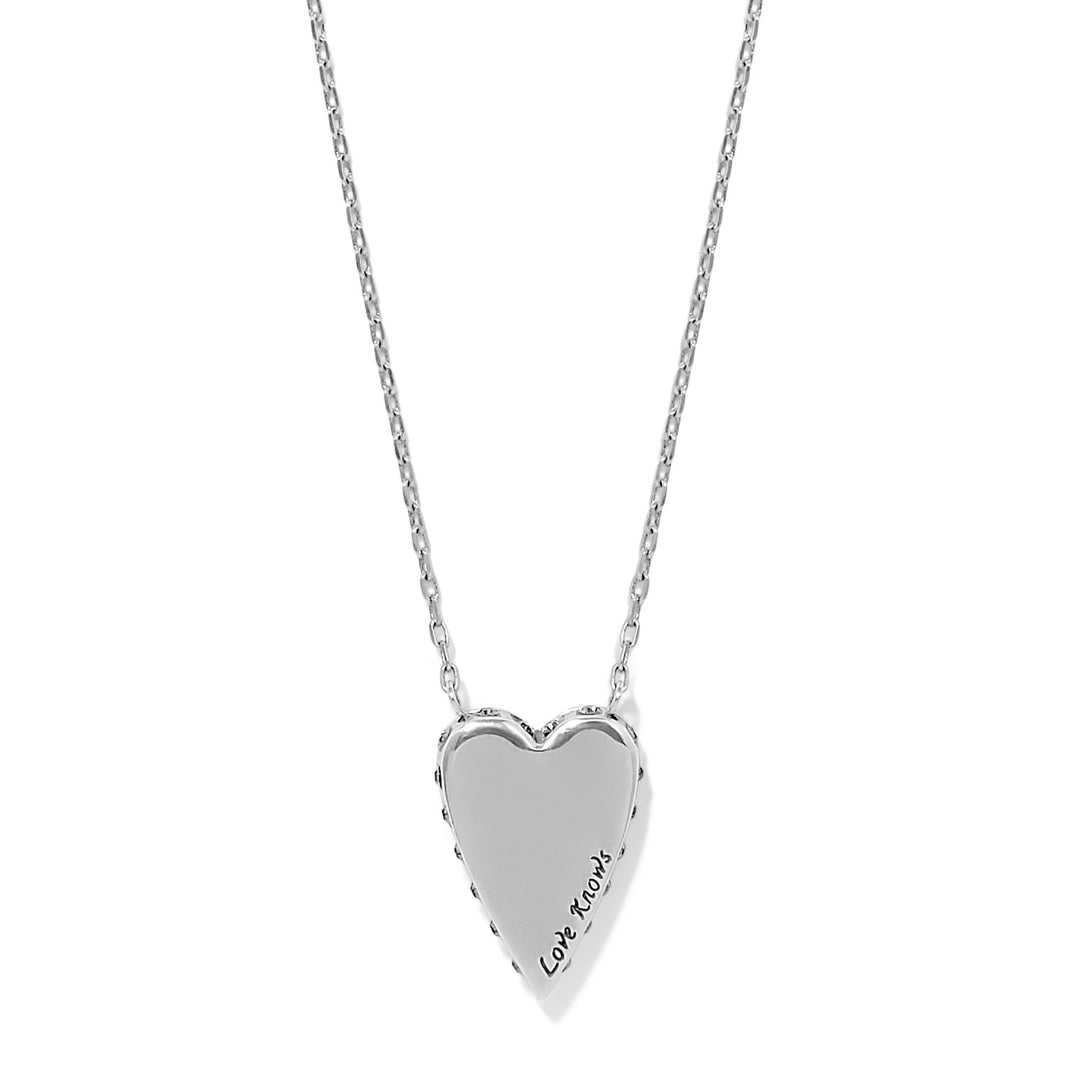 Love Messages Love Knows Necklace - Silver-Blue