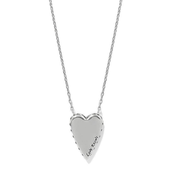 Love Messages Love Knows Necklace - Silver-Blue