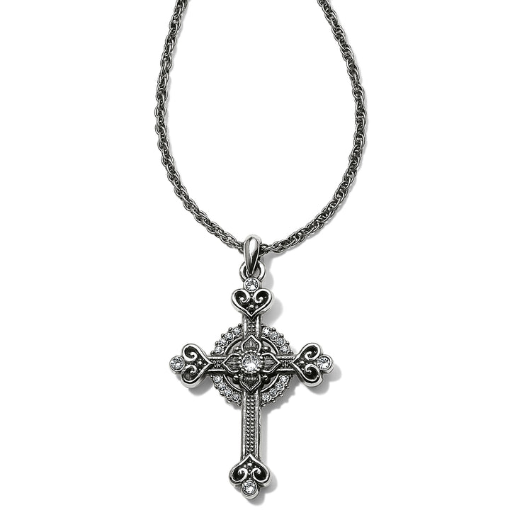 ALCAZAR HEART SMALL CROSS NECK - SILVER