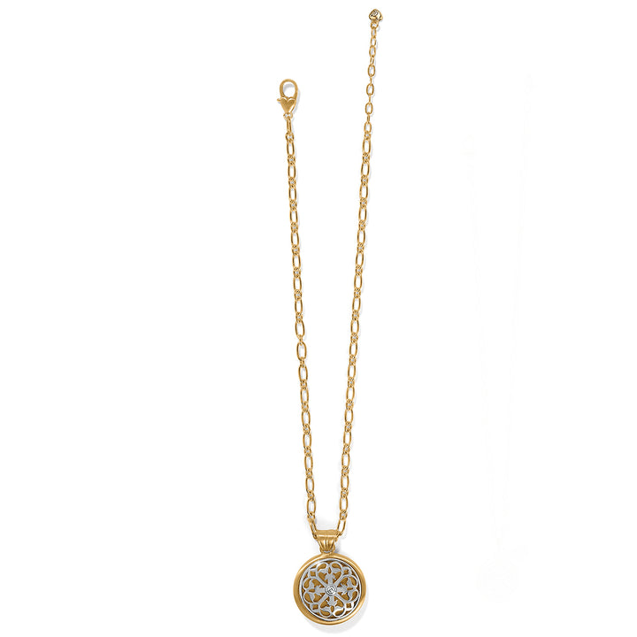 FERRARA TWO TONE LUCE LARGE PENDANT NECKLACE - SILVER-GOLD