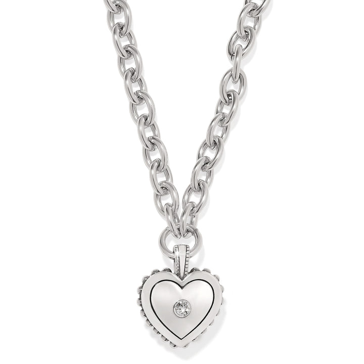 PRETTY TOUGH BOLD HEART TWO TONE NECKLACE